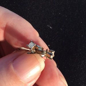 DIAMOND EARRINGS GOLD OVER SILVER 1/5 CTW